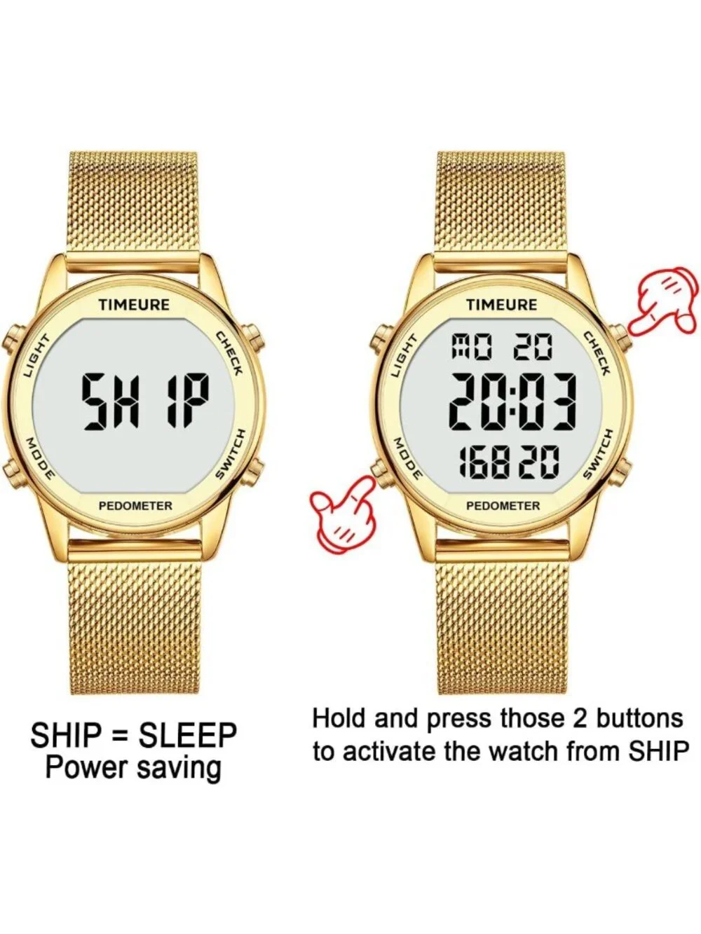 Stylish Pedometer Watch for Women - Step Counter, No App or Charging Needed